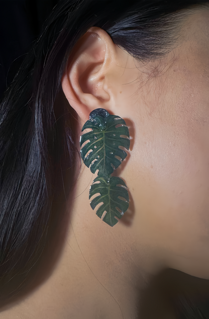 Monstera deliciosa  —Drop Ohrringe