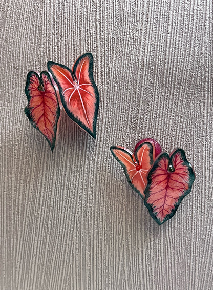 Caladium „Mixblätter“ – Duo-Ohrringe